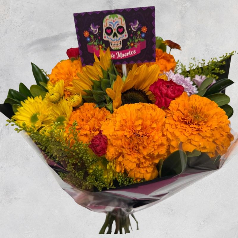 Ramo Cempasúchil, margaritas, girasoles y clavellina- Mixquic