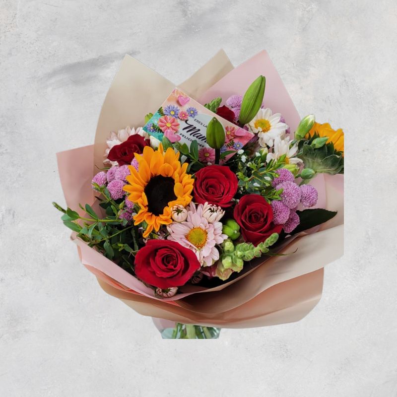 Ramo de rosas, girasoles, lilis y margarita - Mar