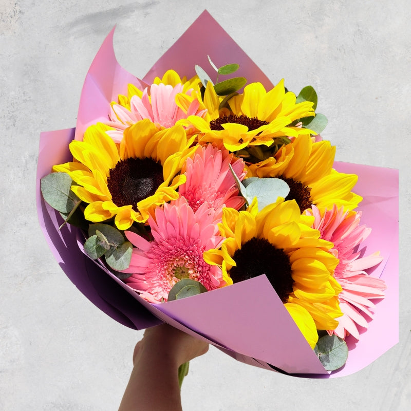 Ramo de Girasoles, Gerberas y Dollar - Cabo