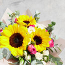 Ramo Girasoles, Rosas, Minirosas y Dollar- Cozumel